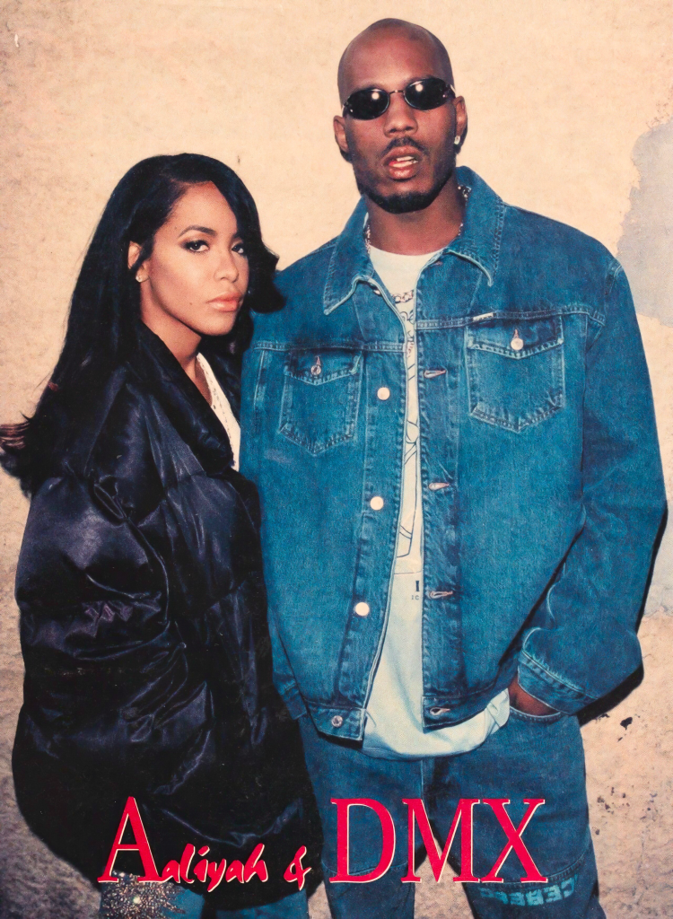 Aaliyah and DMX on the set of their music video for "Come Back in One Piece" (2000)